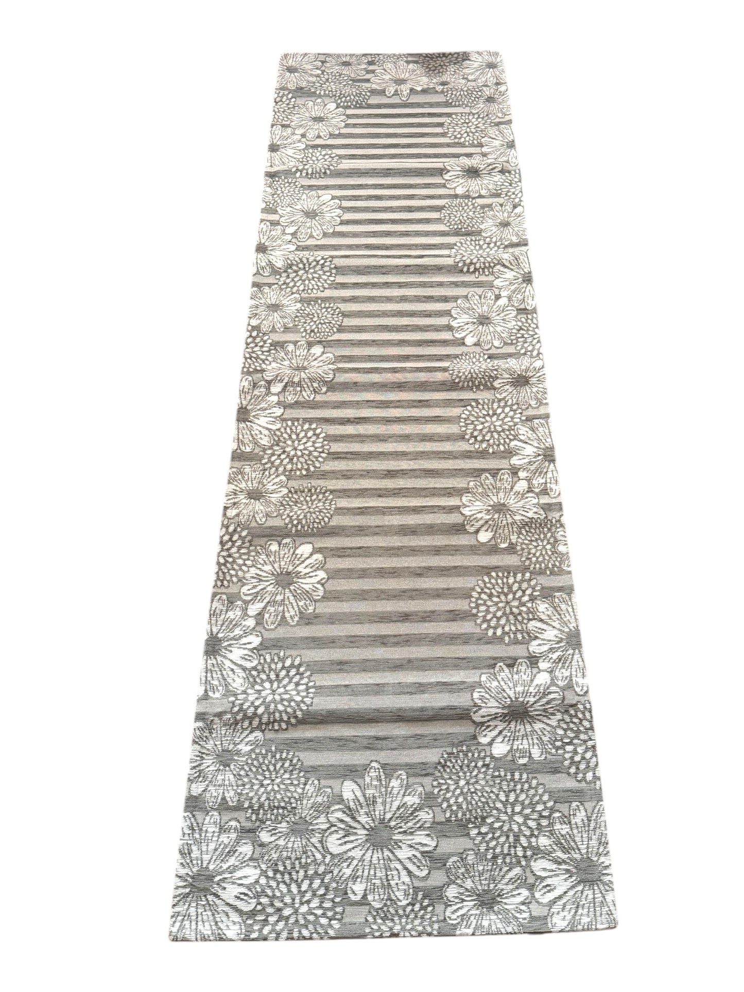 Tappeto Sole 55 x 190 grigio con margherite.