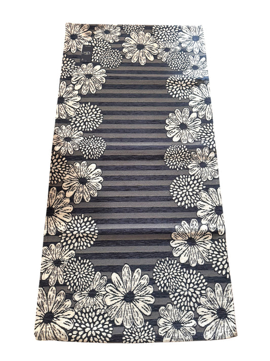 Tappeto Sole 55 x 115 blu scuro con margherite.